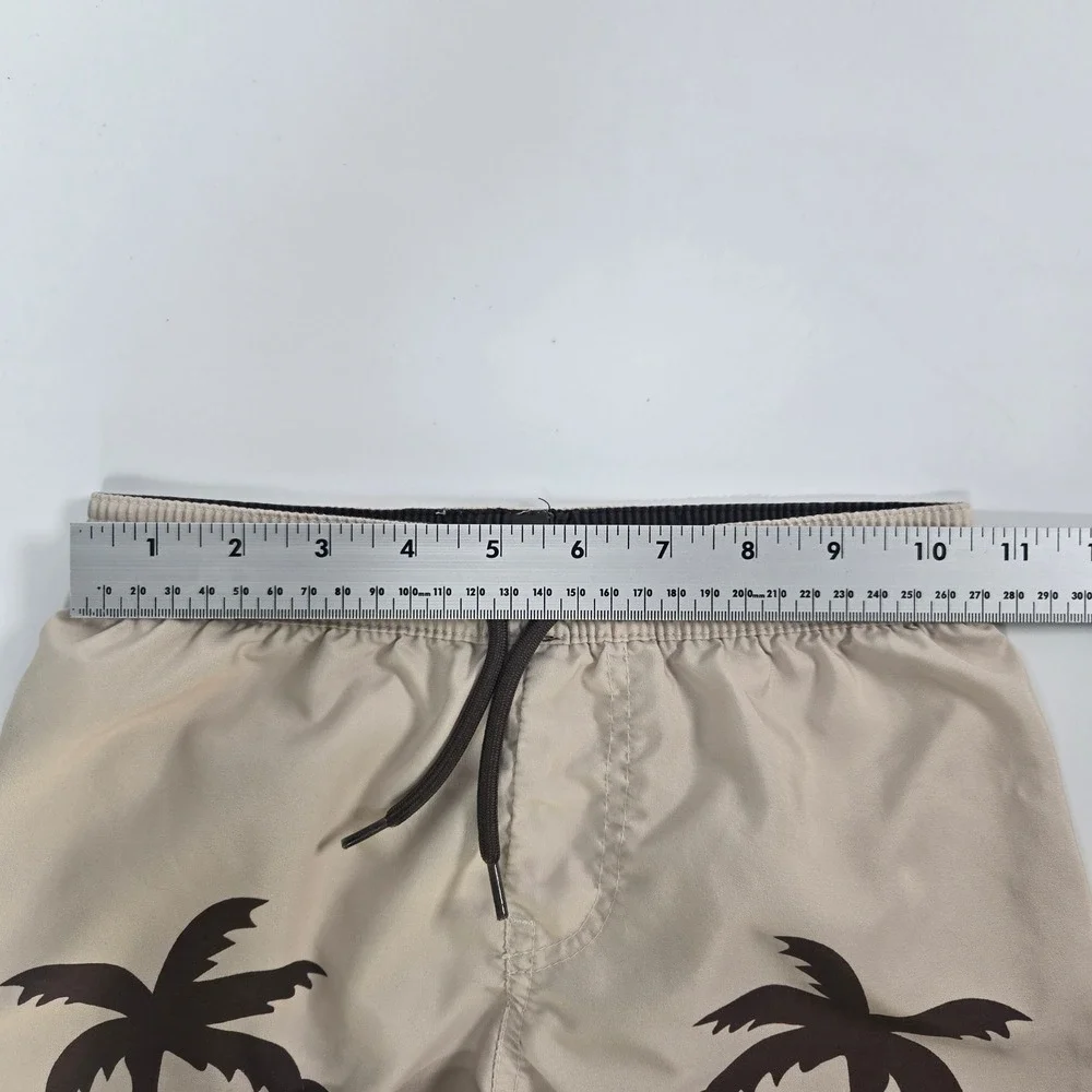 Cotton On Kids Swim Trunks Boys Size 6 Tan Palm Tree Tropical Beach Shorts